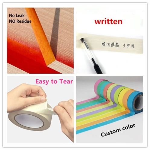 Waterproof High Temperature Clean Removal Automotive Painting Masking Paper Tape