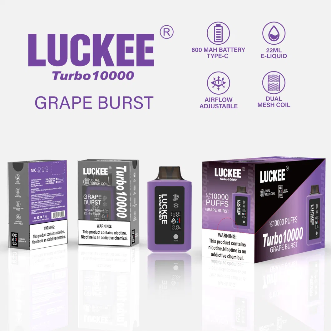 Luckee New Device Turbo 10000 Puffs Disposable Vape with FDA