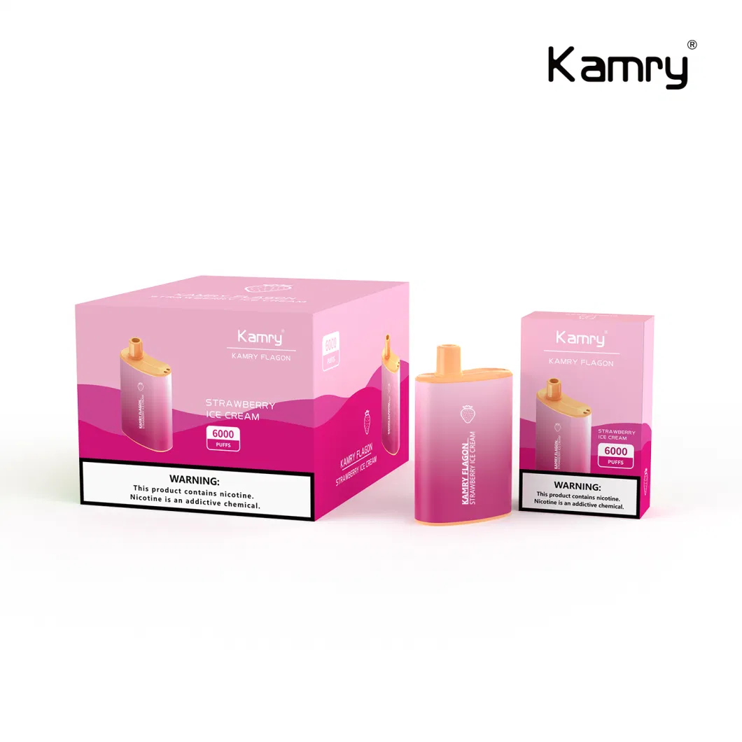 Kamry Flagon Wholesale 6000 Puff Disposable Vape with OEM Brand 2023 Hot Sells in USA 6000puff Disposable Vape