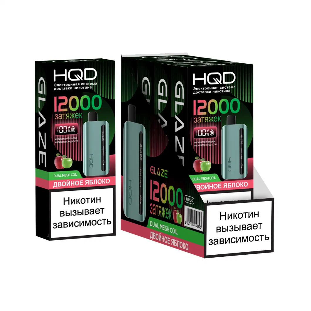 OEM ODM Supported Hqd Glaze 12000 Puffs with LED Screen Display Disposable Vape