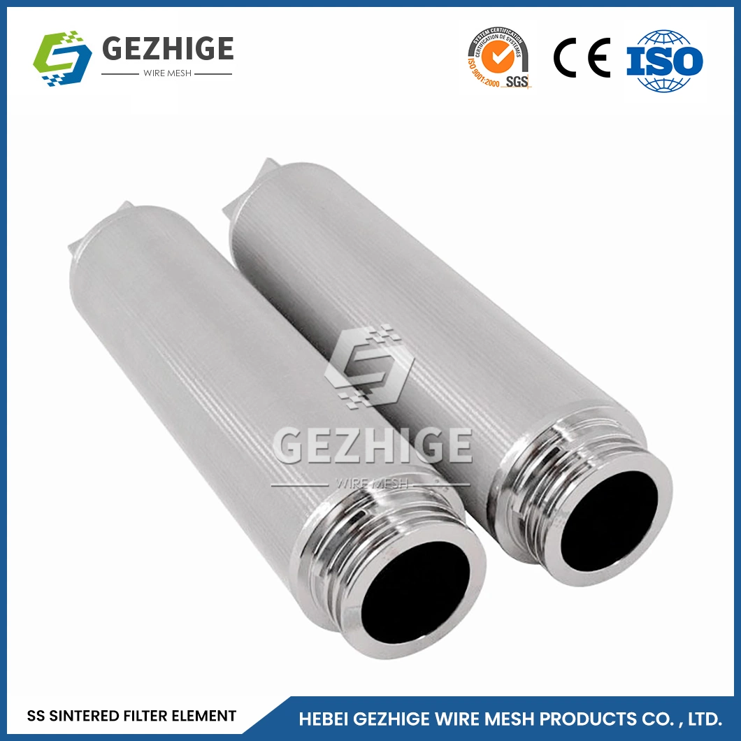 Gezhige Micron Sintered Metal Filter Manufacturers 0.1MPa-30MPa Hydraulic Filter Cartridge China Multi-Layer Stainless Steel Sintered Filter Cartridge