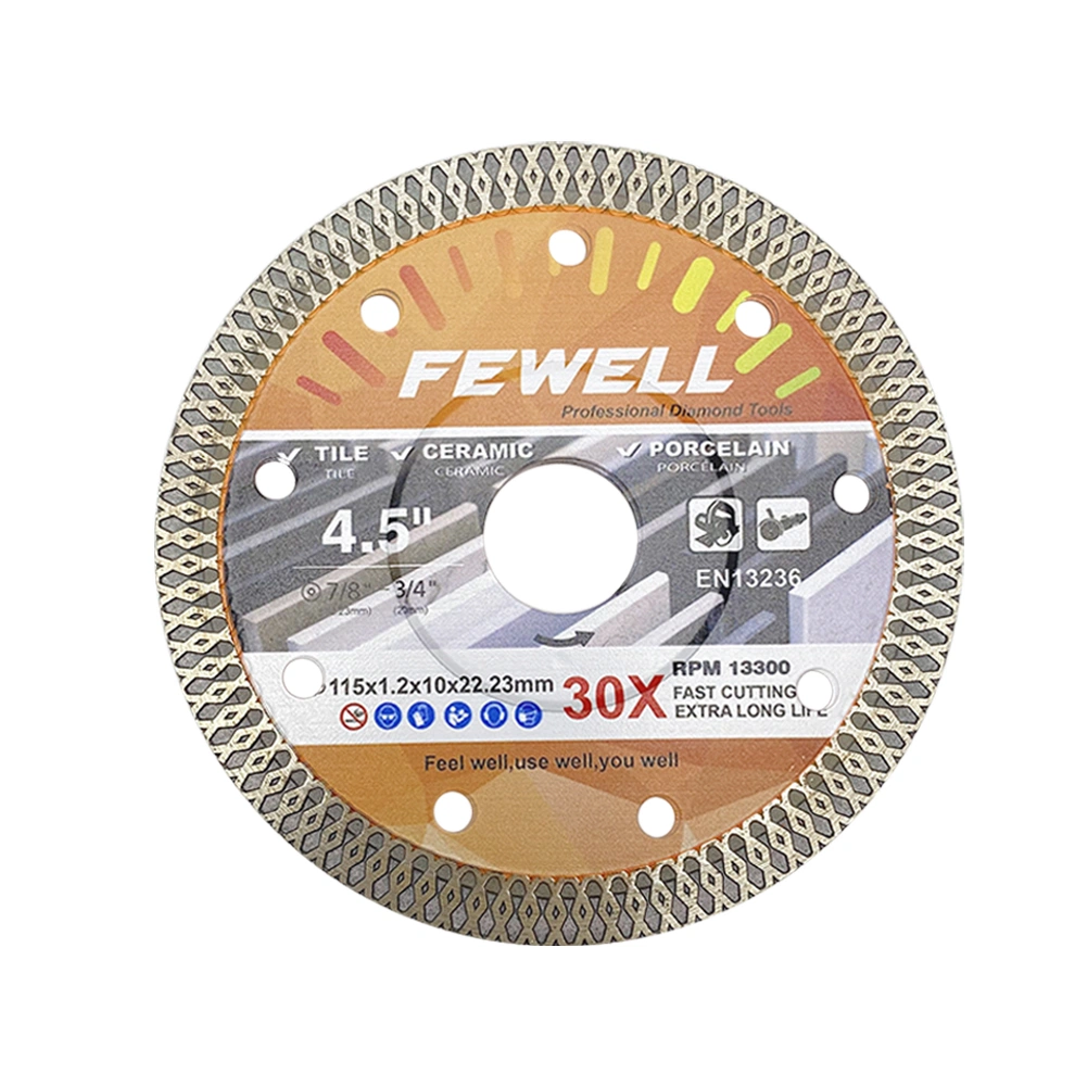Hot Press 4.5inch 115*10*22.23mm 1.2 Thickness Super Ultra Thin Turbo Diamond Disc Saw Blade for Cutting Ceramic Tile Porcelain