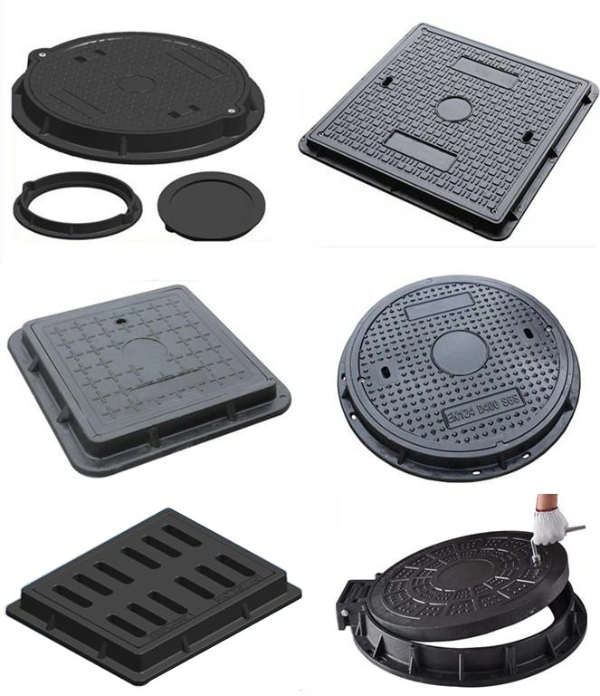 Round Rectangular SMC FRP Fiberglass Composite Plastic Manhole Cover