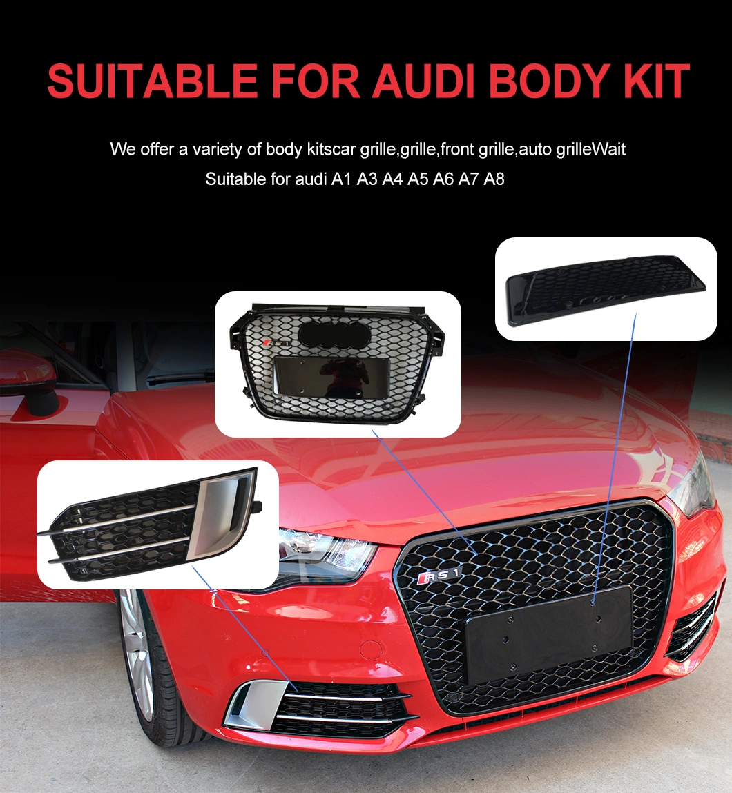 Factory Whole Sale Auto Body Kit Parts Accessories Car Front Bumper Grille Kit for Audi A3 RS3 2017-2019