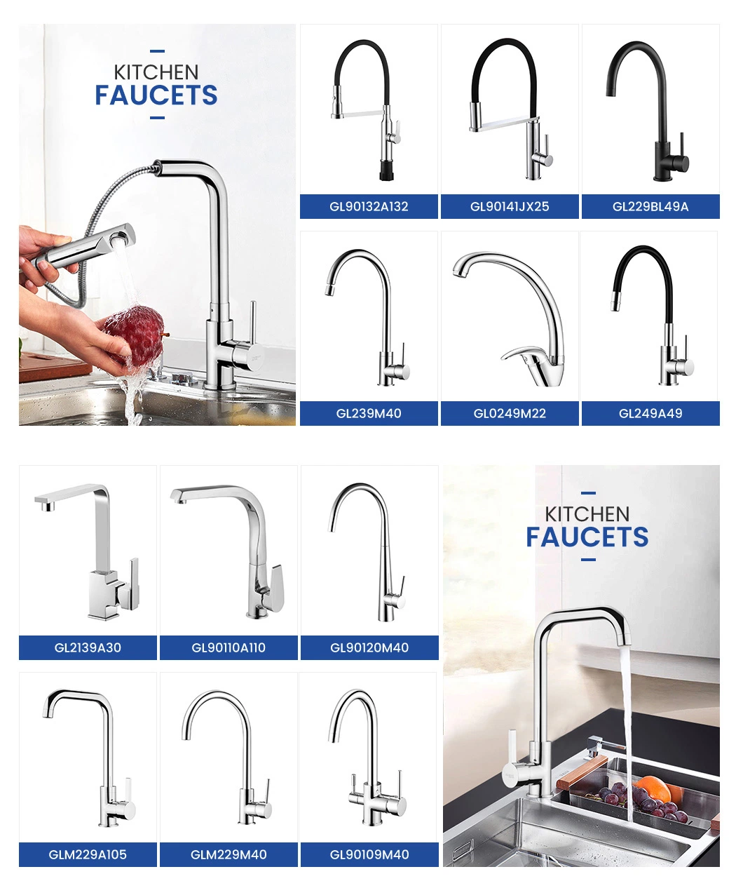 Great Gooseneck Kitchen Sink Faucet Manufacturers Lead-Free Kitchen Faucet Gl90116A105 Chrome Spring Kitchen Faucet 99-Degree Swivel Black Kitchen Faucet