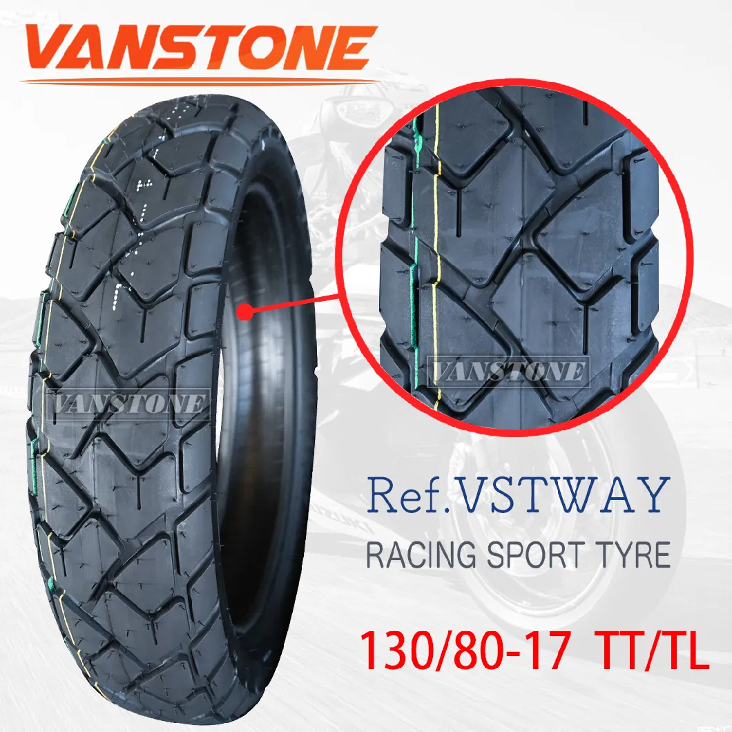 130/80X17 (65T) Tube/Tubeless Vanstone Dual Sport Adventure Rear Tire for Honda XL600V