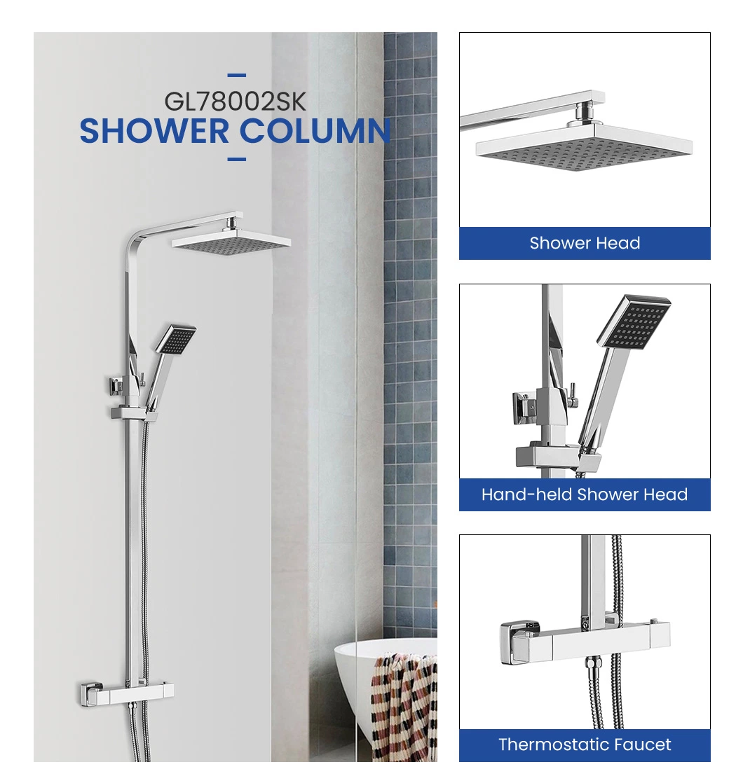 Great Swan Tap Shower Faucet Shower Head Column China GLS4926 Wall Mounted Shower Column Bright Chrome Plated Tempered Glass Shower Panel Manufacturer