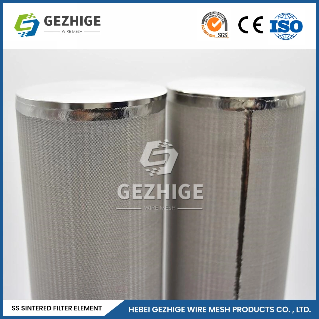 Gezhige Custom Powder Sinter Filter Factory Metal Porous Filter Cartridge China Sintered Stainless Steel Wire Mesh Industrial Filter Cartridges