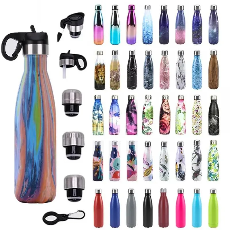 Stainless Steel Double Walll Vacuum Insulated Thermal Water Bottle with Lid and Handle