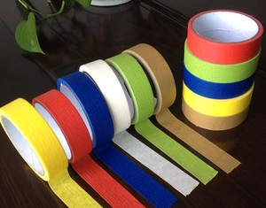 Good Performance Strong Adhesive High Temperature Resistance Crepe Paper Masking Tape for Automotive Painting or House Decoration