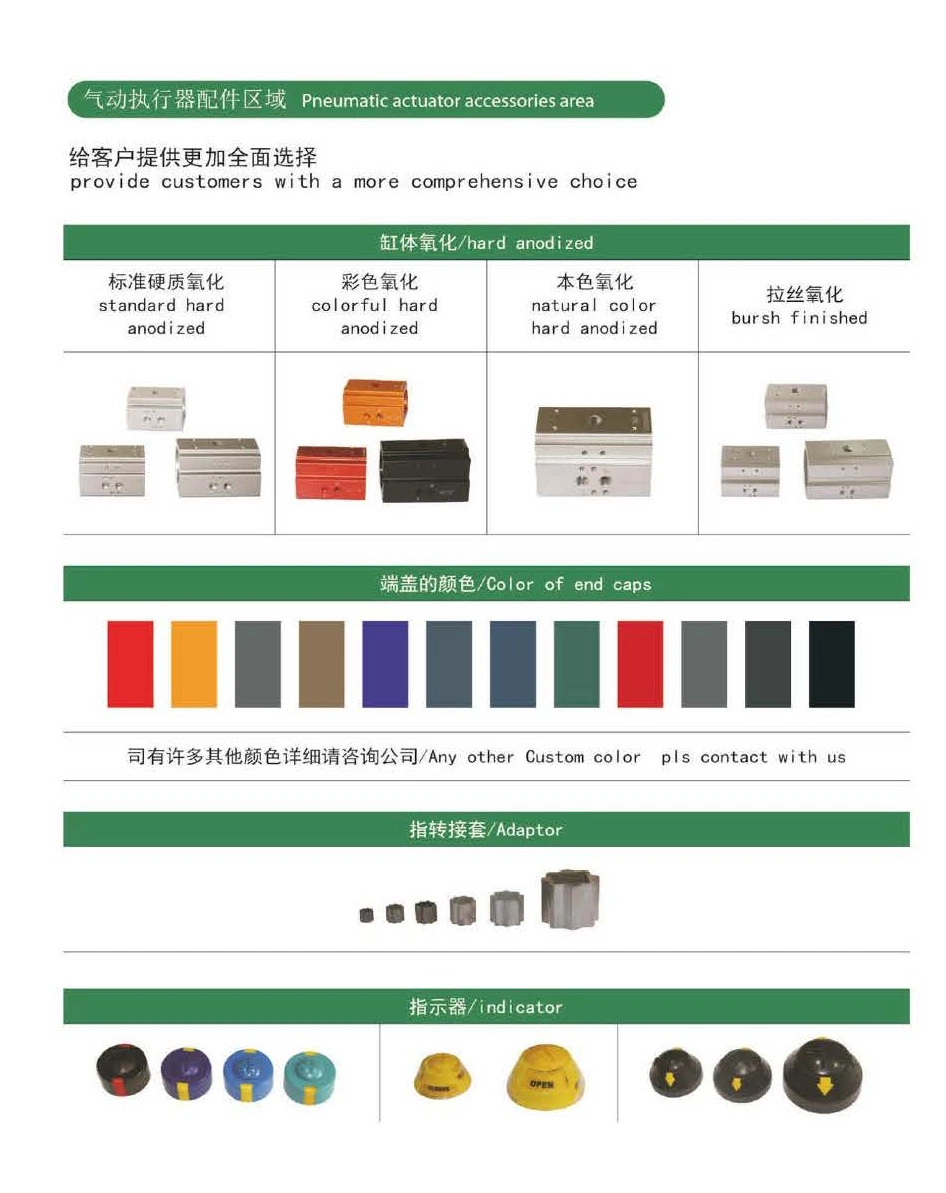 Chinese Factory OEM High Quality Aluminum Air Torque/ Pneumatic Butterfly Valve/Ball Valve Actuator