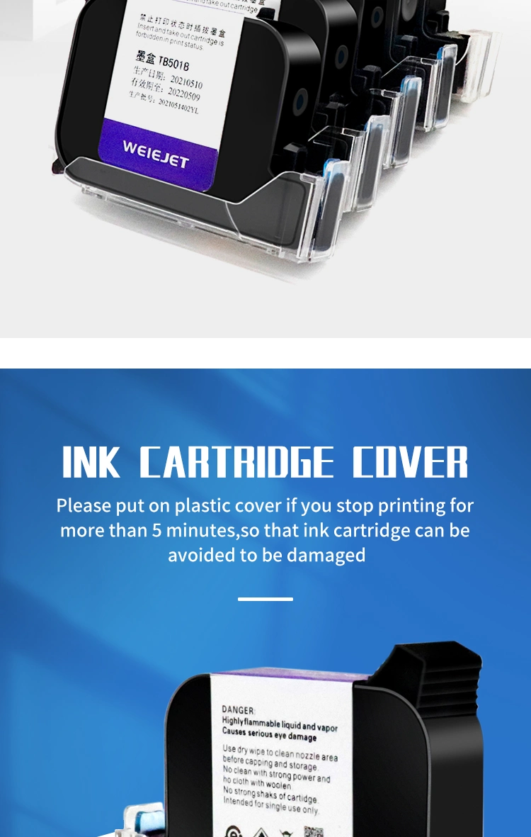 Newly Food/Beverage Sticker Label Printing Ink Fast Dry Ink Cartridge for Use in Tij Printer HP