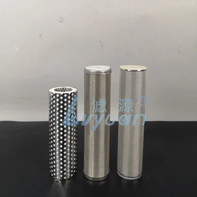 10/20 pulgadas filtro líquido tipo vela sinterizado de 10 micrones DOE cartucho de filtro de metal sinterizado con plástico EPDM/junta de silicona