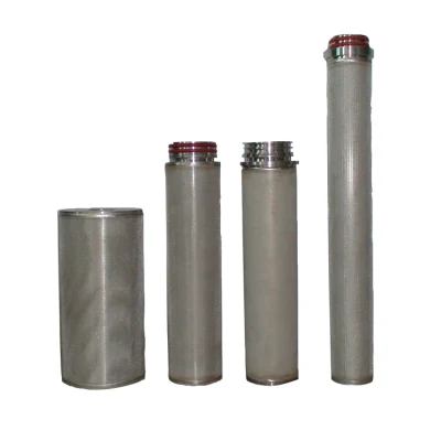 10/20 pulgadas filtro líquido tipo vela sinterizado de 10 micrones DOE cartucho de filtro de metal sinterizado con plástico EPDM/junta de silicona
