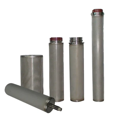 10/20 pulgadas filtro líquido tipo vela sinterizado de 10 micrones DOE cartucho de filtro de metal sinterizado con plástico EPDM/junta de silicona