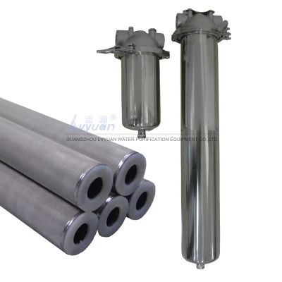 10/20 pulgadas filtro líquido tipo vela sinterizado de 10 micrones DOE cartucho de filtro de metal sinterizado con plástico EPDM/junta de silicona