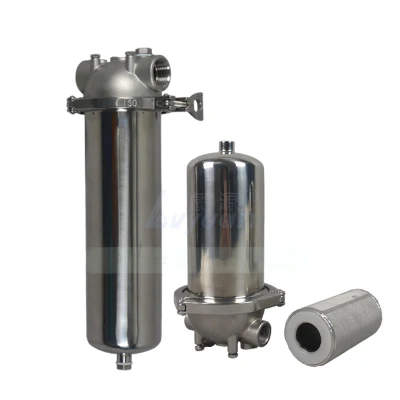 10/20 pulgadas filtro líquido tipo vela sinterizado de 10 micrones DOE cartucho de filtro de metal sinterizado con plástico EPDM/junta de silicona