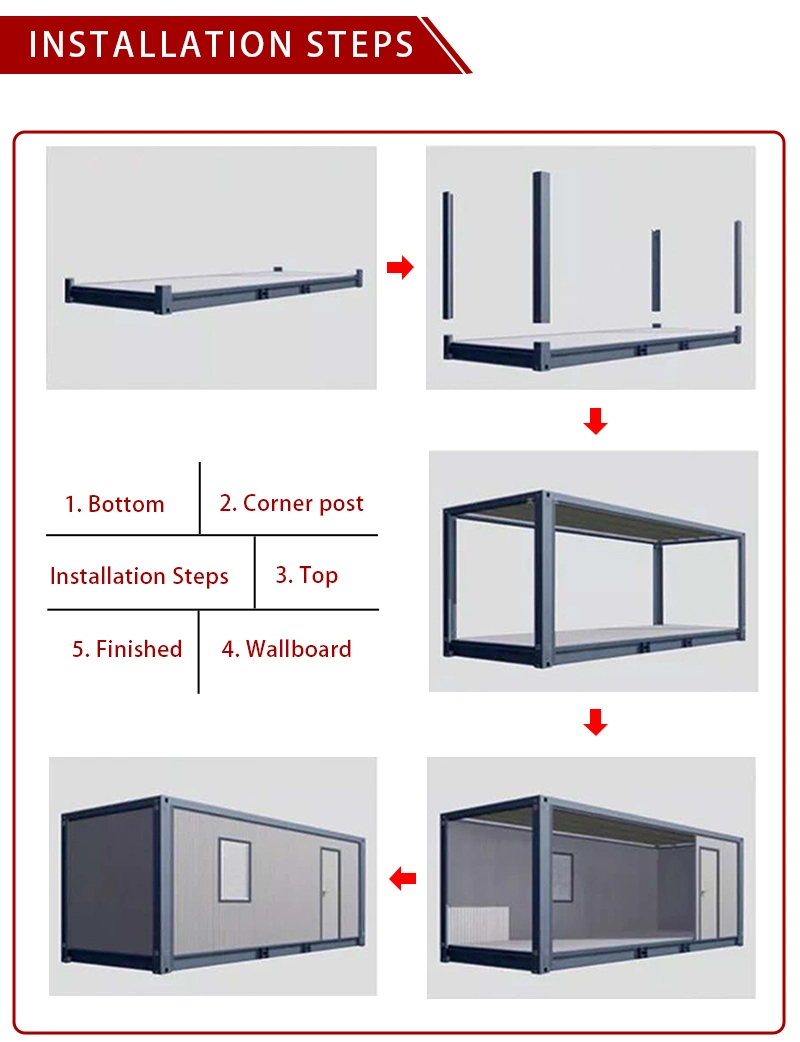 Customized Dormitory Transportation Container Housing Used for Modular Assembly Housing Sales
