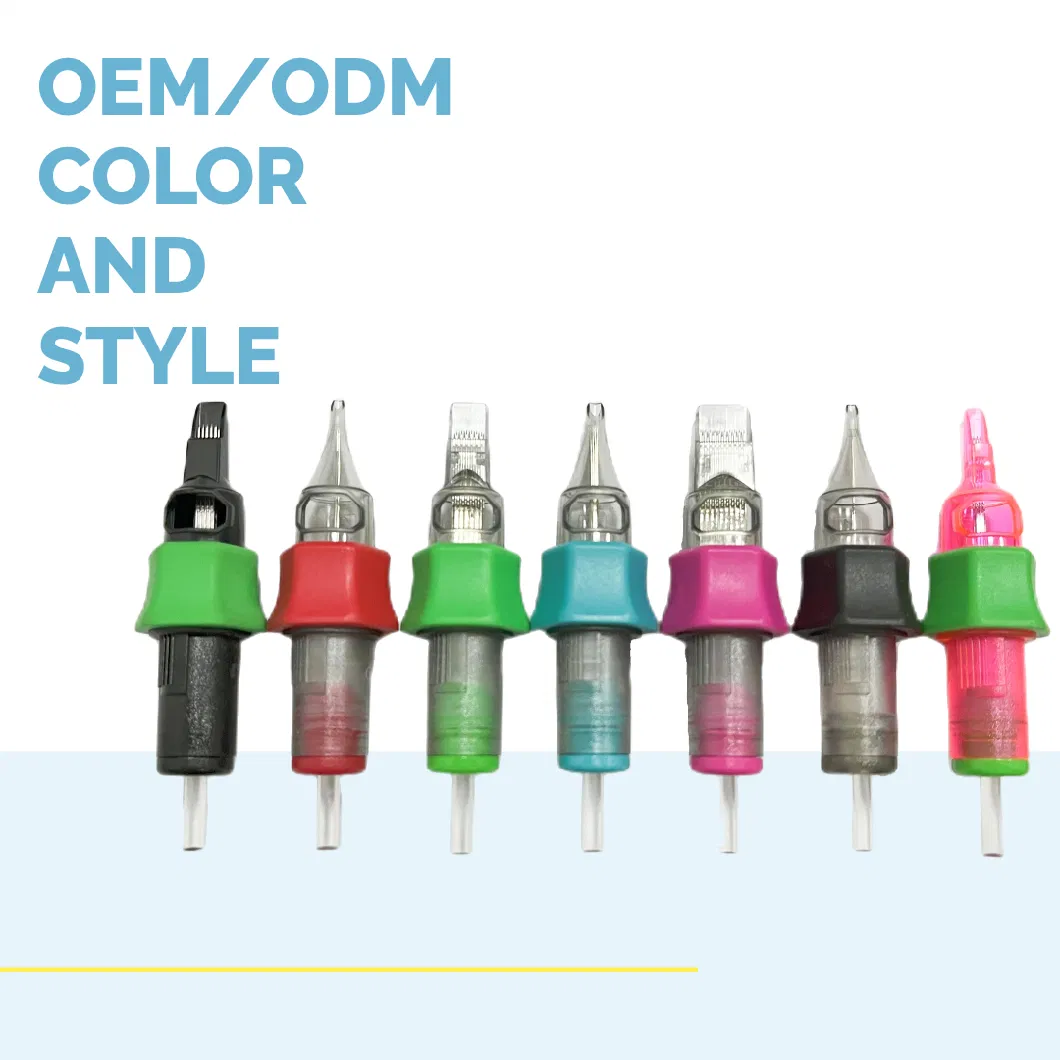 Sterilized Disposable OEM ODM Tattoo Needle Cartridge with Silicone Finger Rest for Permanent Makeup Tattoo Body Art Use