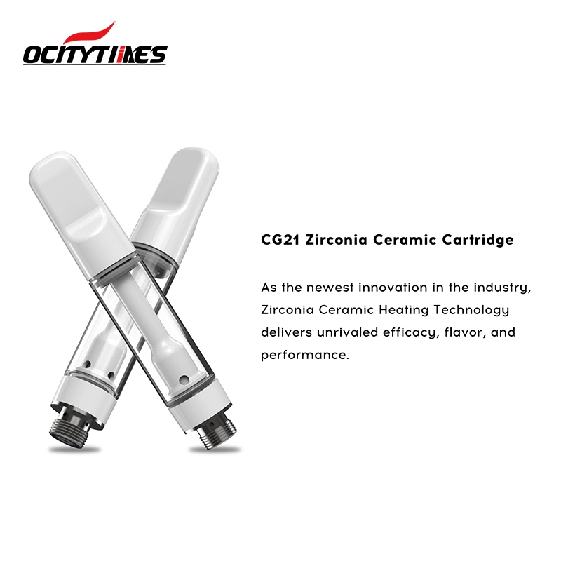 Cg21 Full Ceramic 510 Vape Oil Cartridge 0.5ml 1.0ml Lead-Free Press Mouthpiece