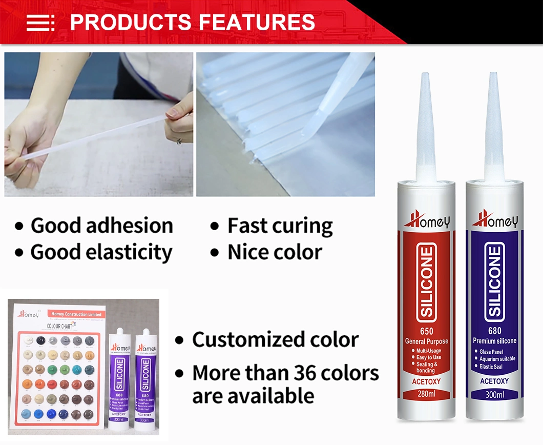 Homey Manufacturer China Glass Acid Silicone Sealant