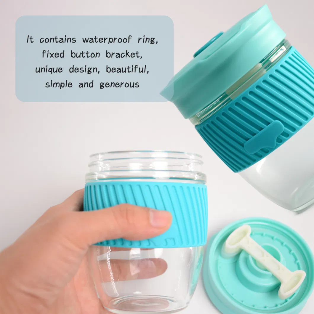 Glass Tumbler Insulated Coffee Cups with Lid and Silicone Sleeve