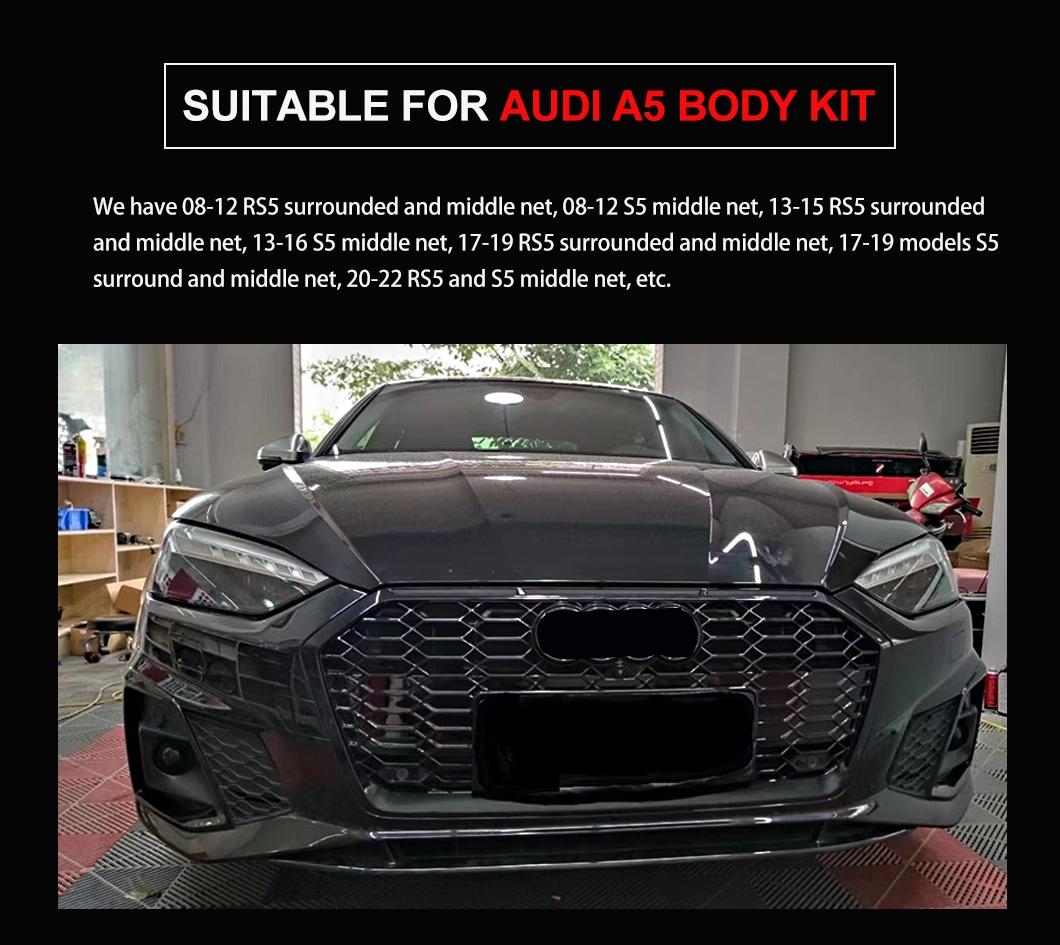 Factory Whole Sale Auto Body Kit Automotive Exterior Parts Accessories Car Front Bumper with Crystal Grille Tuning for Audi A4