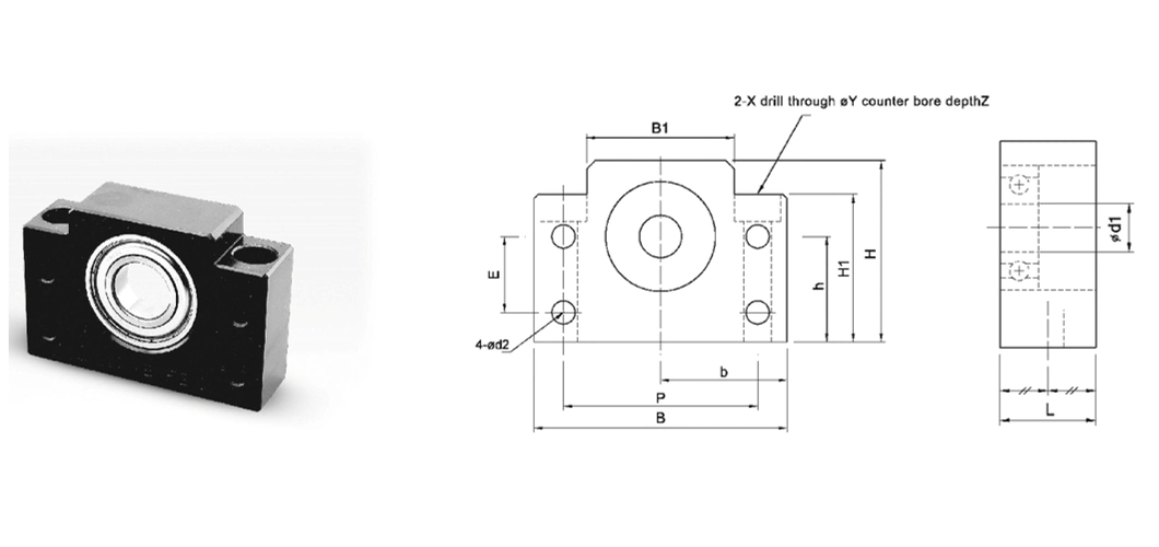 Zcf China Factory Ek Ef 06 Ball Screw Bearing Housing