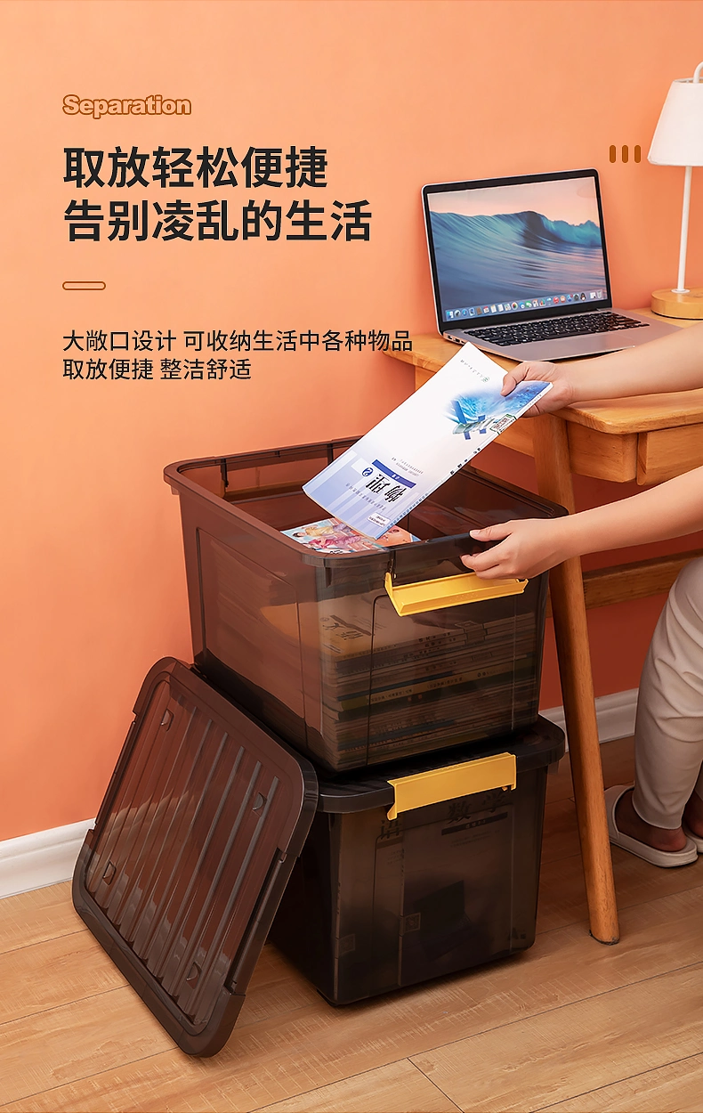 Large-Capacity Book Storage Container Strong Load-Bearing Capacity Storage Box Book Case with Roller