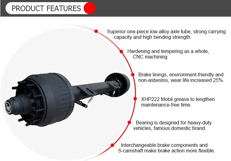 American Type Axle Series China Made Axle/Germany Type Axle/Semi Trailer Axle Front Axle Price