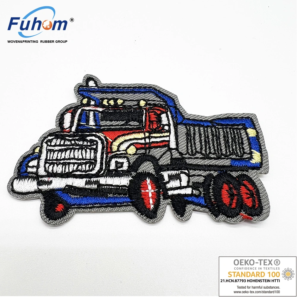 Green Excavator Truck Emoji Embroidered Iron on Patch Repair Patches