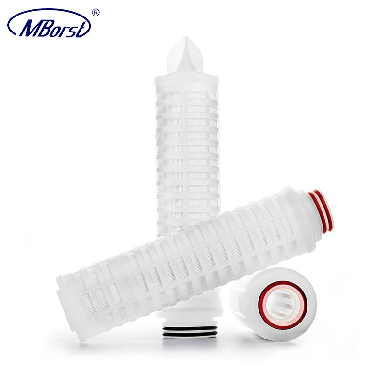High Performance Pleated Nylon6 10&quot; 40&quot; Water Filter Cartridge 0.1/0.2/0.45 Micron for Pharmaceutics Food and Beverage Semiconductor with Hydrophillic Membrane
