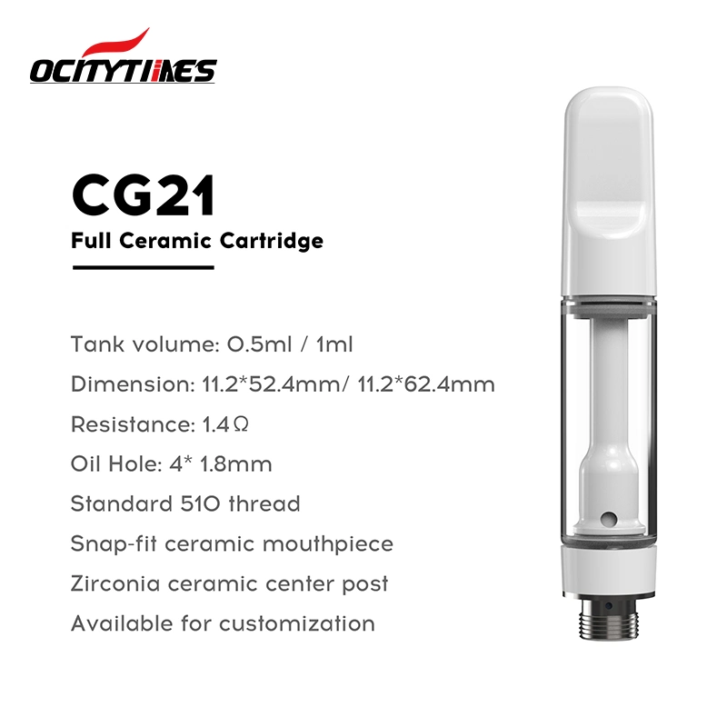 in Stock! Colorful Full Ceramic Cartridge for Thick Oil 0.5ml 1.0ml