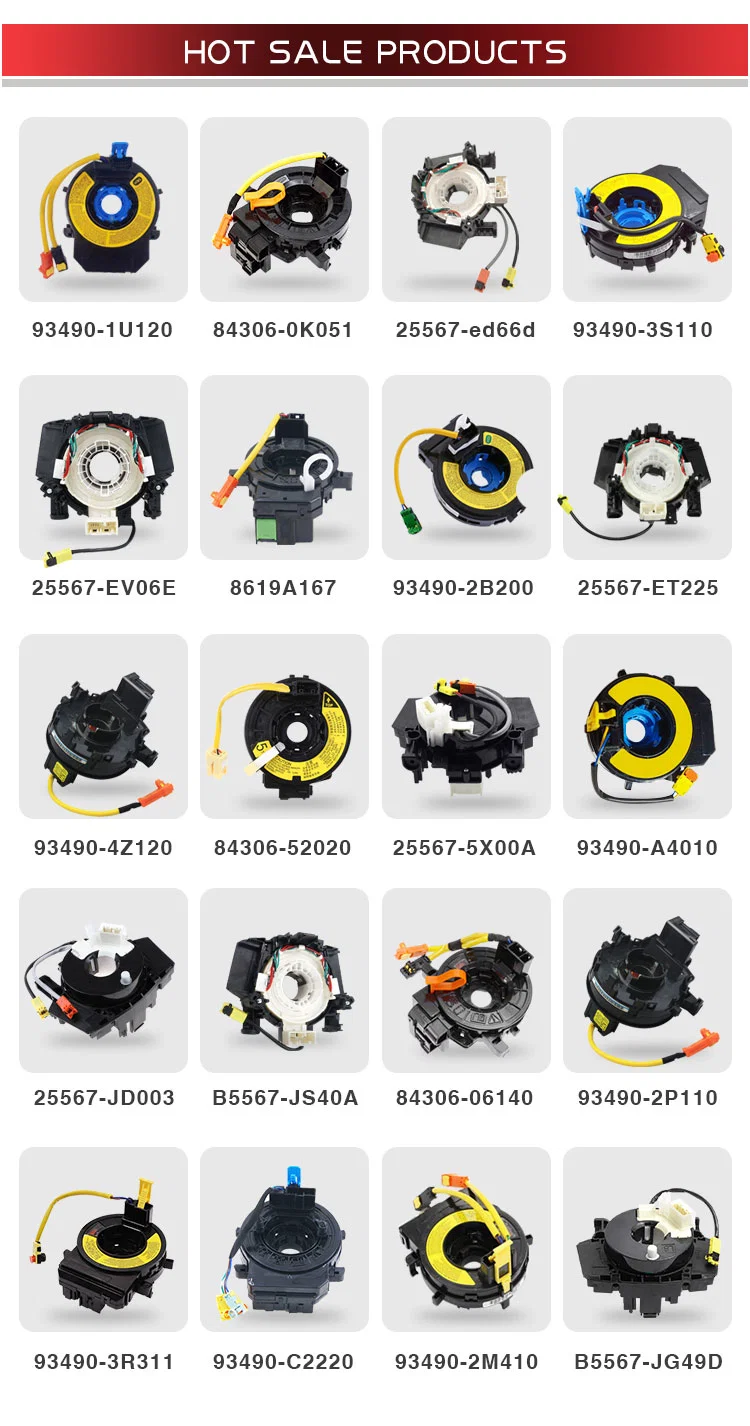 Factory Brand Wholesale Air Bag Steering Wheel Hairspring Spiral Cable Clock Spring for Toyota Nissan Mitsubishi Honda Mazda Suzuki KIA Hyundai Japanese Car