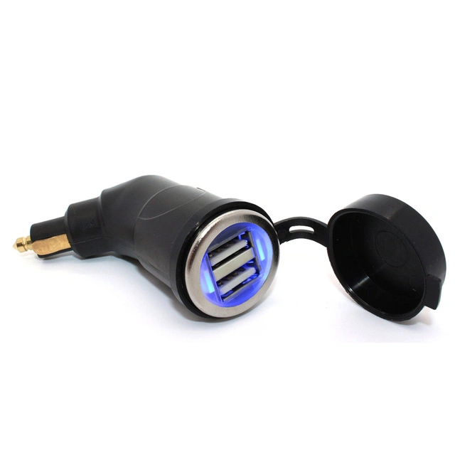 Motorcycle for BMW DIN Hella Socket Dual USB Charger for Phone
