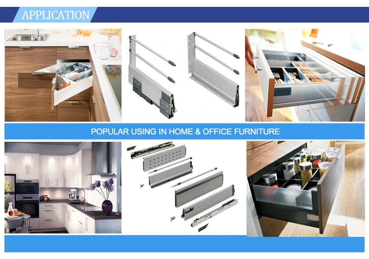 European Furniture Fittings Running Smoothly Ball Bearing Drawer Slide Tandem Box