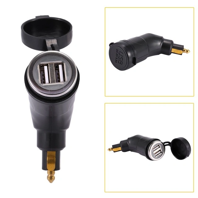 Motorcycle for BMW DIN Hella Socket Dual USB Charger for Phone