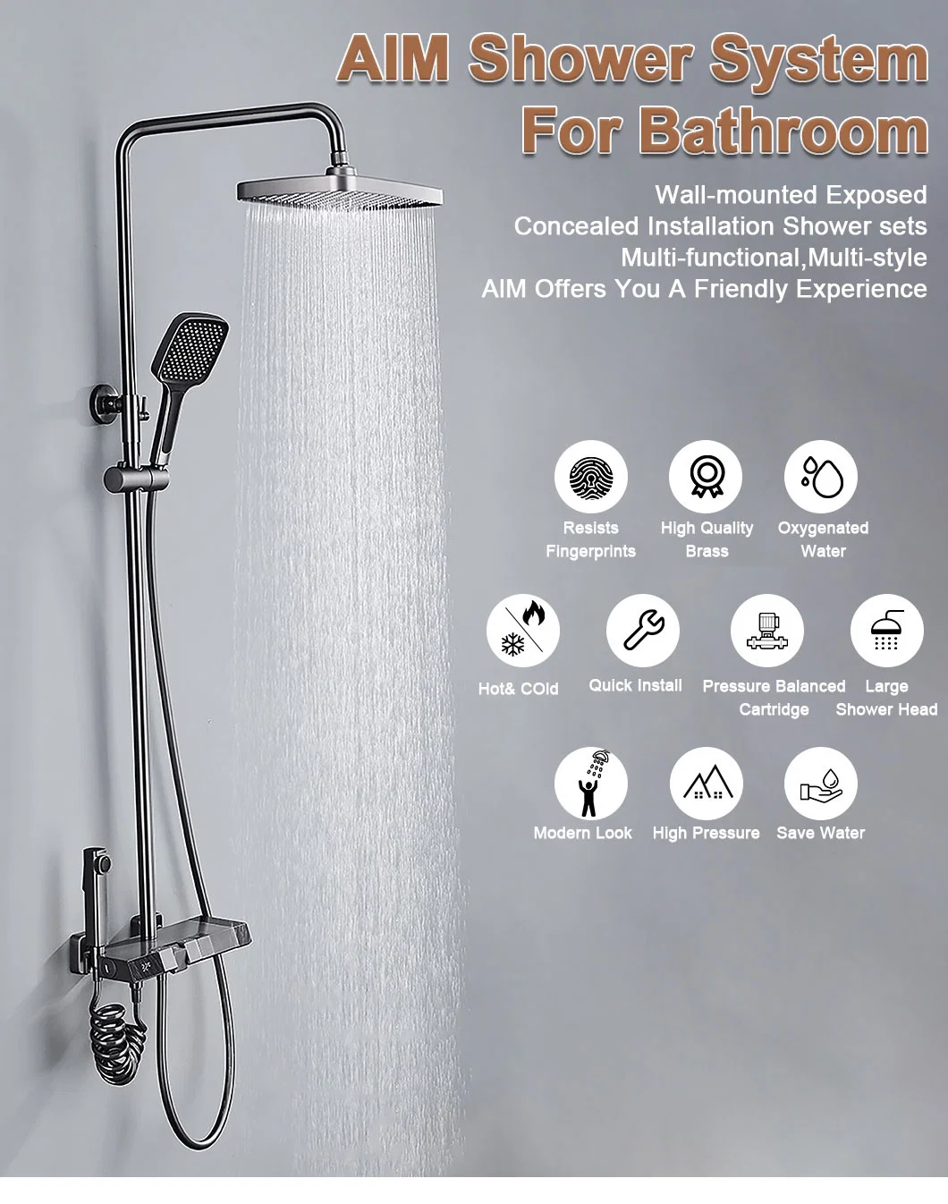 Manufacturers Sanitaryware Bathroom Shower Head Shower Faucet Set