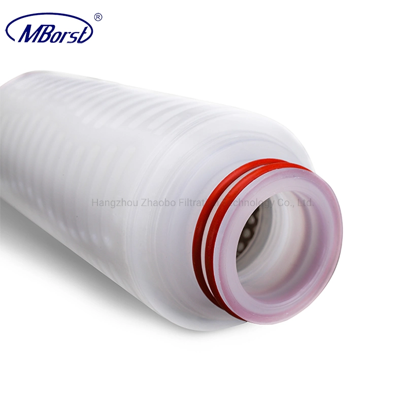 OEM/ODM Wholesale Absolute Pleated Filter Cartridge 0.1/0.22/0.45um 10 20 30 40 Inch Pes for Beer Wine Vodka Pharmaceutical Filtration with Micropore Membrane