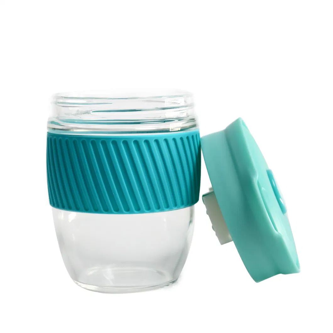 Glass Tumbler Insulated Coffee Cups with Lid and Silicone Sleeve