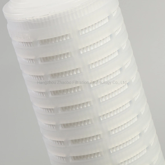 High Performance Absolute Pleated Hydrophobic PTFE 0.01/0.1 Micron Water Filter Cartridge for Compressed Air Gas Fermentation with Micropore PP Membrane Filter