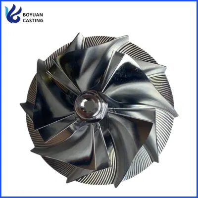 Lega di alluminio 6061 7075 T6 trattamento termico girante del compressore Billet Ruota per centro di lavorazione CNC a 5 assi