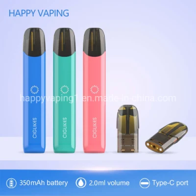 Penna vaporizzatore ad alte prestazioni Ciglikes all&prime;ingrosso Happy Vaping Nano Ceramic E cartucce per sigaretta in ceramica e per sigaretta