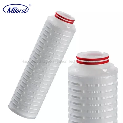 Cartuccia filtrante per acqua pieghettata Nylon6 ad alte prestazioni 0.1/0.2/0.45 micron per Semiconduttori per alimenti e bevande con membrana idrofila 10&quot; 40&quot;