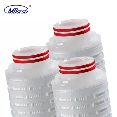 Prezzo di fabbrica OEM/ODM cartuccia filtrante pieghettata in PES assoluta 10 20 30 40 pollici per la filtrazione farmaceutica di vino della birra Vodka con Membrana da 0.02/0.05 micron