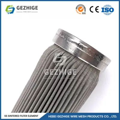 Filtri in metallo sinterizzato Gezhige micron Produttori di filtri idraulici a cartuccia da 0,1 MPa-30 MPa Cartuccia filtrante multistrato sinterizzata in acciaio inox Cina