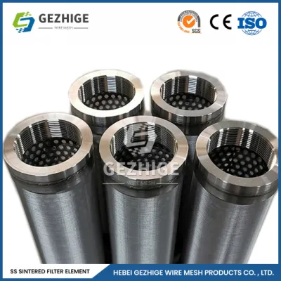 Filtro in plastica sinterizzata Gezhige Factory 226 cartuccia filtrante sinterizzata con interfaccia Cartuccia filtrante sinterizzata in polvere di acciaio inox con mesh da 0,5 mm-300 um Cina
