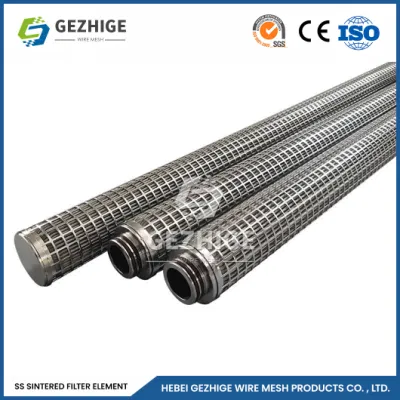 Filtri in metallo sinterizzato Gezhige micron Produttori di filtri idraulici a cartuccia da 0,1 MPa-30 MPa Cartuccia filtrante multistrato sinterizzata in acciaio inox Cina
