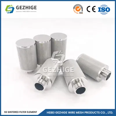 Filtri in metallo sinterizzato Gezhige micron Produttori di filtri idraulici a cartuccia da 0,1 MPa-30 MPa Cartuccia filtrante multistrato sinterizzata in acciaio inox Cina