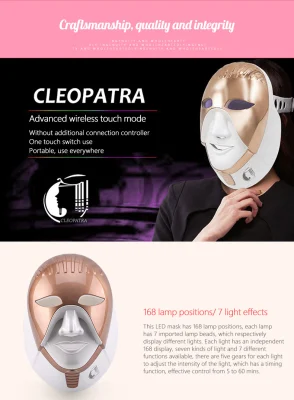 Produttore Commercio all&prime;ingrosso 7 LED a colori Photon Light Therapy Machines Home Utilizzare la bellezza facciale con collo per la cura della pelle del viso